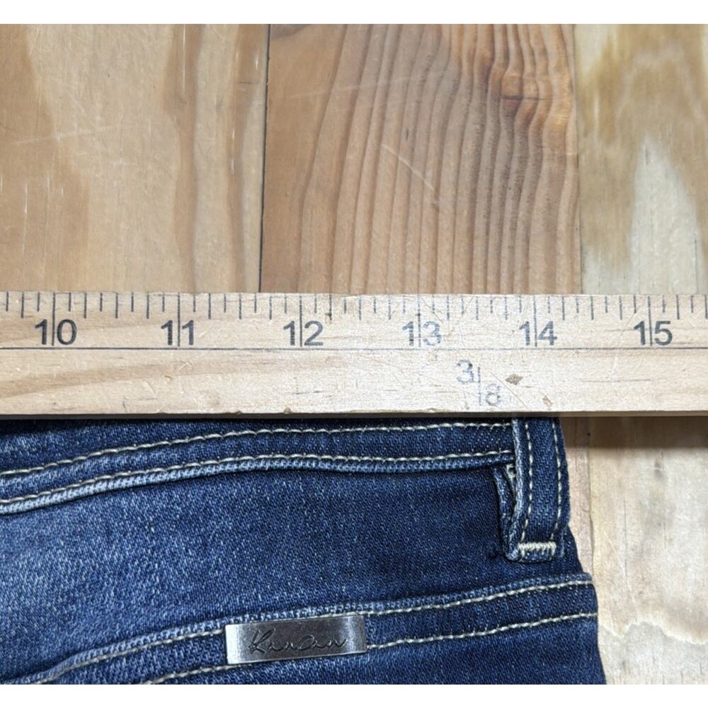 KANCAN High Rise Flare Bell Bottom Fringe Button Fly Distressed Jeans 7/27 NWT - Picture 7 of 10